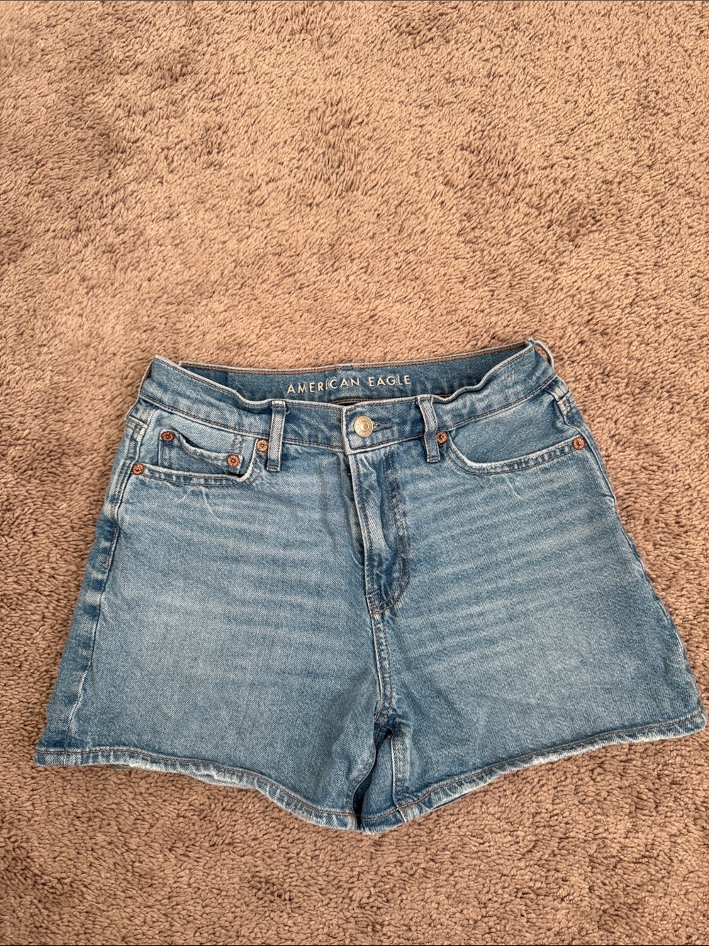 American Eagle Outfitters Light Wash High-Rise Denim Shorts